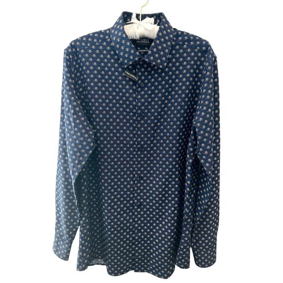 SCOTCH & SODA Men’s Shirt Modern Fit Navy Blue Floral Print Button Up | 16/41 L - Picture 1 of 8
